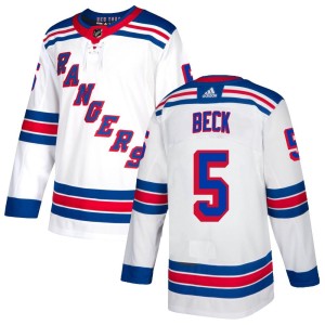 Men's New York Rangers Barry Beck Adidas Authentic Jersey - White