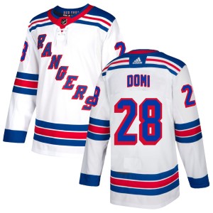 Men's New York Rangers Tie Domi Adidas Authentic Jersey - White