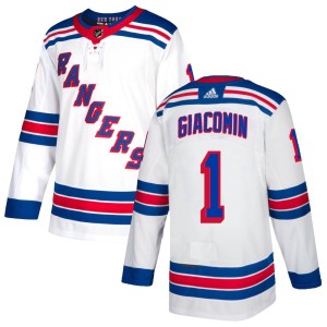 Men's New York Rangers Eddie Giacomin Adidas Authentic Jersey - White