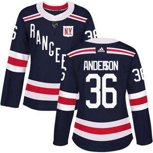 Women's New York Rangers Glenn Anderson Adidas Authentic 2018 Winter Classic Home Jersey - Navy Blue
