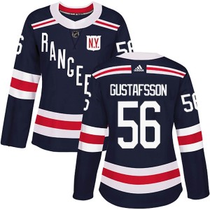 Women's New York Rangers Erik Gustafsson Adidas Authentic 2018 Winter Classic Home Jersey - Navy Blue