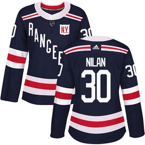 Women's New York Rangers Chris Nilan Adidas Authentic 2018 Winter Classic Home Jersey - Navy Blue