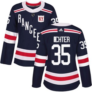 Women's New York Rangers Mike Richter Adidas Authentic 2018 Winter Classic Home Jersey - Navy Blue
