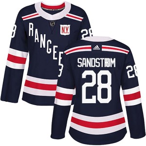 Women's New York Rangers Tomas Sandstrom Adidas Authentic 2018 Winter Classic Home Jersey - Navy Blue