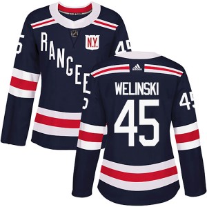 Women's New York Rangers Andy Welinski Adidas Authentic 2018 Winter Classic Home Jersey - Navy Blue