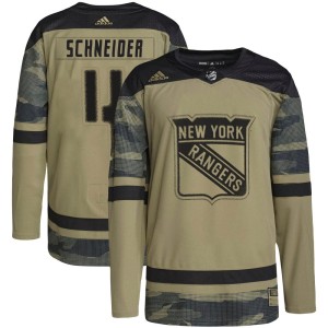 Men's New York Rangers Braden Schneider Adidas Authentic Military Appreciation Practice Jersey - Camo