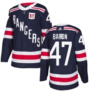 Youth New York Rangers Morgan Barron Adidas Authentic 2018 Winter Classic Home Jersey - Navy Blue