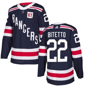 Youth New York Rangers Anthony Bitetto Adidas Authentic 2018 Winter Classic Home Jersey - Navy Blue