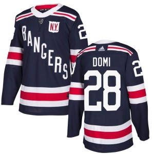 Youth New York Rangers Tie Domi Adidas Authentic 2018 Winter Classic Home Jersey - Navy Blue