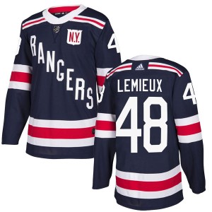 Youth New York Rangers Brendan Lemieux Adidas Authentic 2018 Winter Classic Home Jersey - Navy Blue