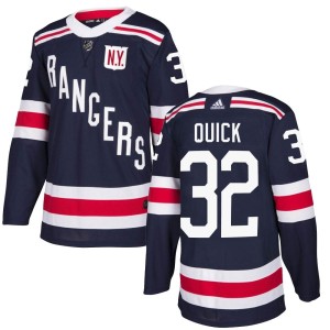Youth New York Rangers Jonathan Quick Adidas Authentic 2018 Winter Classic Home Jersey - Navy Blue
