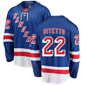 Youth New York Rangers Anthony Bitetto Fanatics Branded Breakaway Home Jersey - Blue