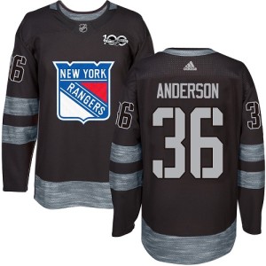 Men's New York Rangers Glenn Anderson Adidas Authentic 1917-2017 100th Anniversary Jersey - Black