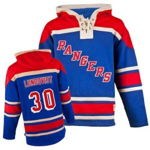 Youth New York Rangers Henrik Lundqvist Premier Old Time Hockey Sawyer Hooded Sweatshirt - Royal Blue