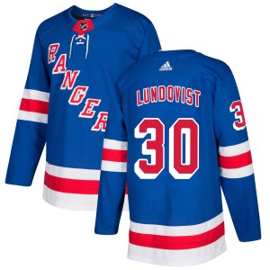 Men's New York Rangers Henrik Lundqvist Adidas Authentic Jersey - Royal
