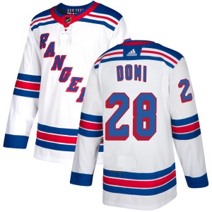 Men's New York Rangers Tie Domi Adidas Authentic Jersey - White