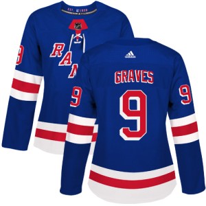Women's New York Rangers Adam Graves Adidas Authentic Home Jersey - Royal Blue