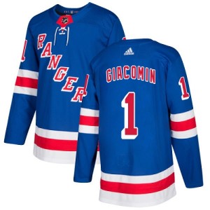 Youth New York Rangers Eddie Giacomin Adidas Authentic Home Jersey - Royal Blue
