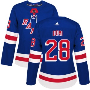 Women's New York Rangers Tie Domi Adidas Authentic Home Jersey - Royal Blue