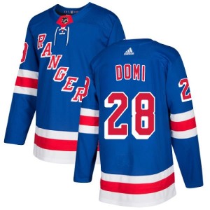 Youth New York Rangers Tie Domi Adidas Authentic Home Jersey - Royal Blue