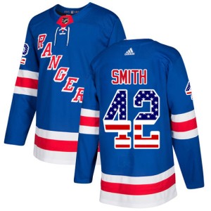 Men's New York Rangers Brendan Smith Adidas Authentic USA Flag Fashion Jersey - Royal Blue
