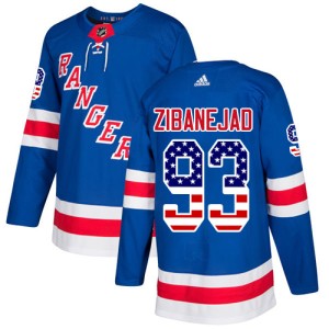 Youth New York Rangers Mika Zibanejad Adidas Authentic USA Flag Fashion Jersey - Royal Blue