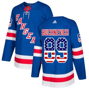 Men's New York Rangers Pavel Buchnevich Adidas Authentic USA Flag Fashion Jersey - Royal Blue