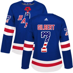 Women's New York Rangers Rod Gilbert Adidas Authentic USA Flag Fashion Jersey - Royal Blue