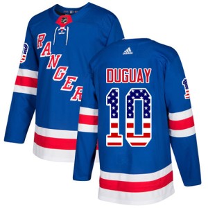 Men's New York Rangers Ron Duguay Adidas Authentic USA Flag Fashion Jersey - Royal Blue