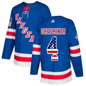 Youth New York Rangers Ron Greschner Adidas Authentic USA Flag Fashion Jersey - Royal Blue