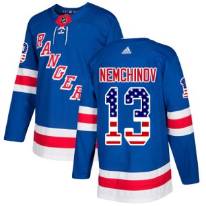 Youth New York Rangers Sergei Nemchinov Adidas Authentic USA Flag Fashion Jersey - Royal Blue